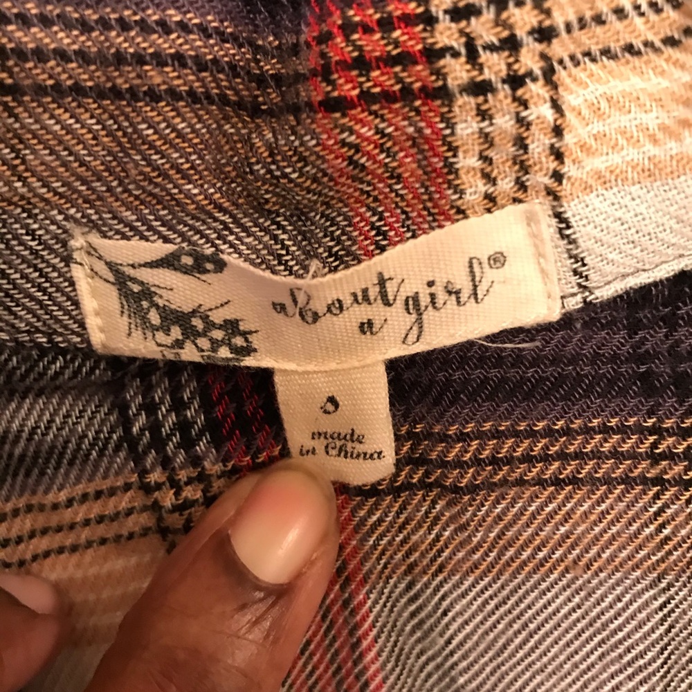 about a girl Plaid Button Down Shirt Sz S - Picture 7 of 9